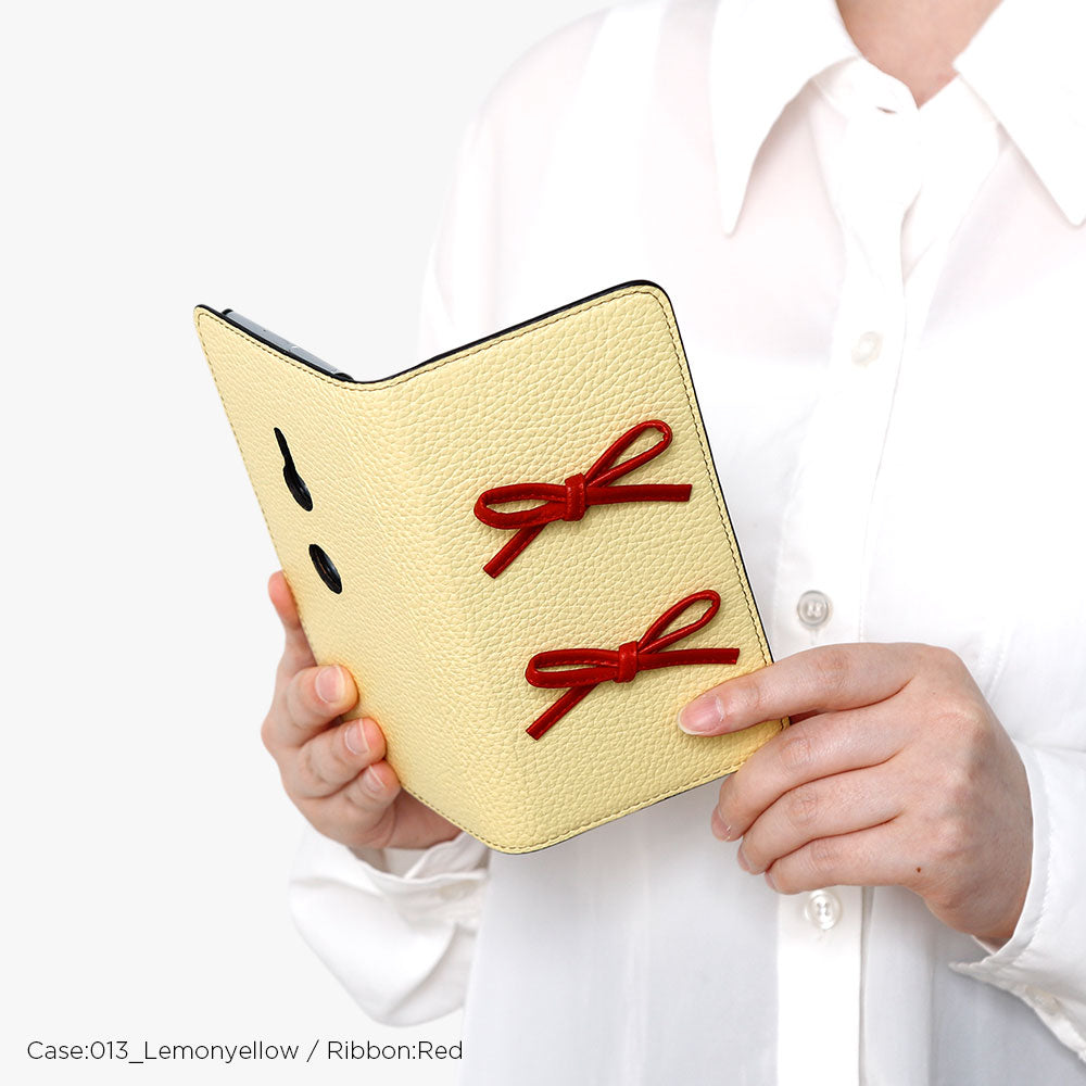 Genuine leather 32 colors Italian shrink leather leather cord ribbon notebook-style case AQUOS series