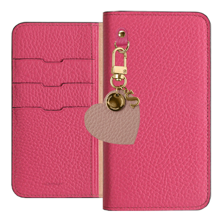 Cuir véritable 32 couleurs cuir italien grainé motif initial charme étui portefeuille série Google Pixel