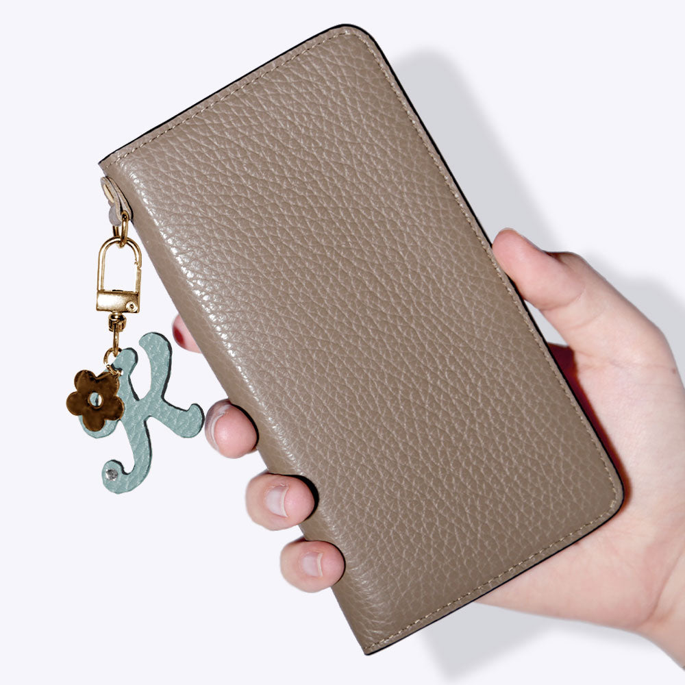 Genuine leather 32 colors Italian shrink leather mini initial charm notebook-style case Google Pixel series