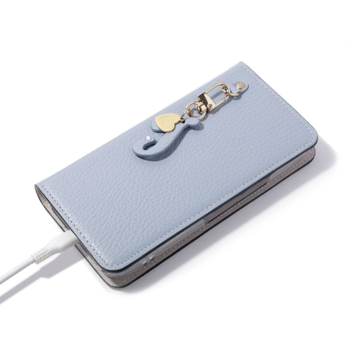 Genuine leather 32 colors Italian shrink leather mini initial charm notebook-style case Google Pixel series