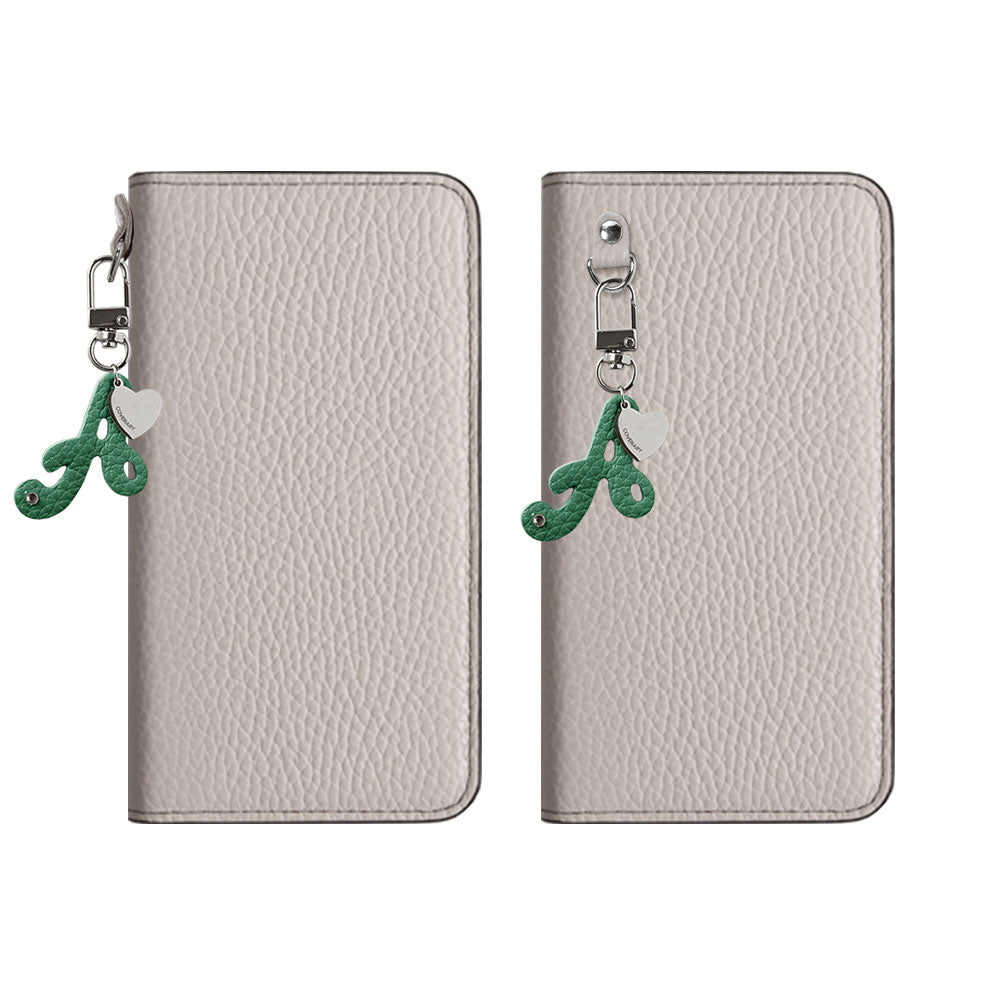 Genuine leather 32 colors Italian shrink leather mini initial charm notebook-style case AQUOS series