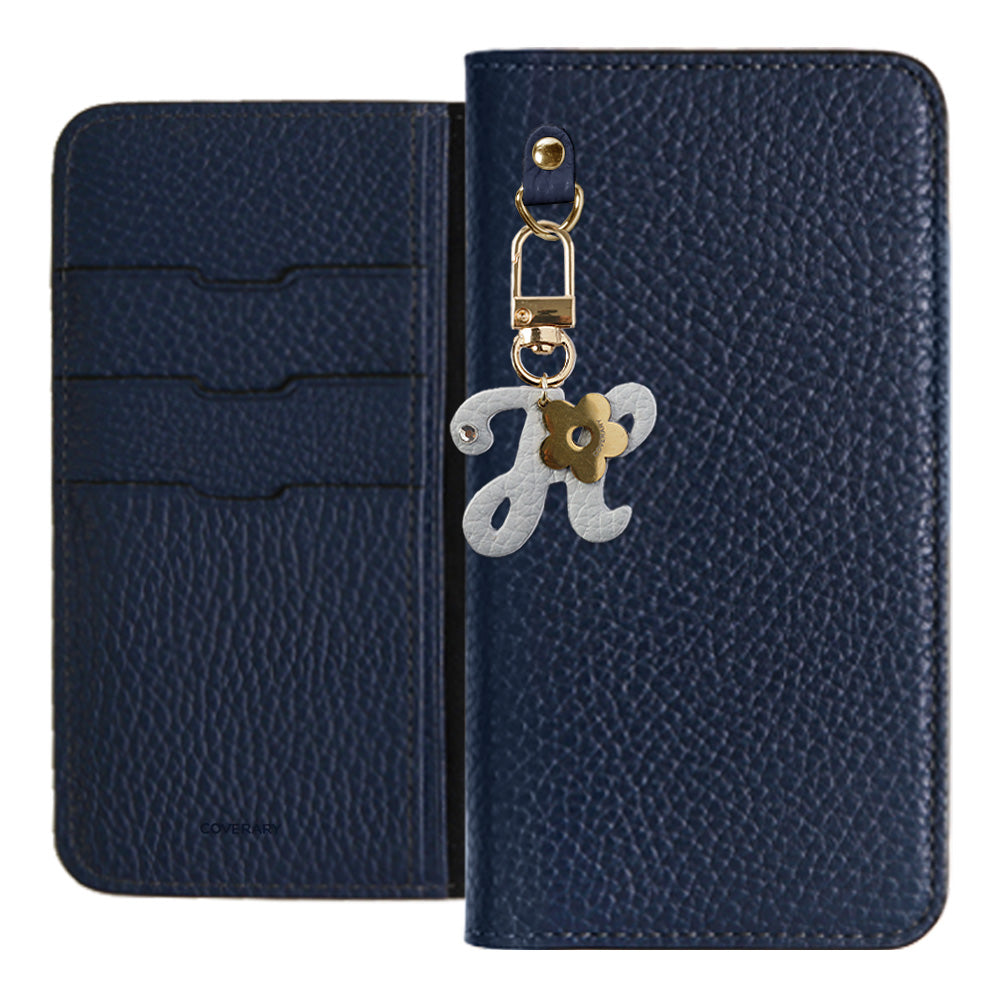 Genuine leather 32 colors Italian shrink leather mini initial charm notebook-style case Google Pixel series