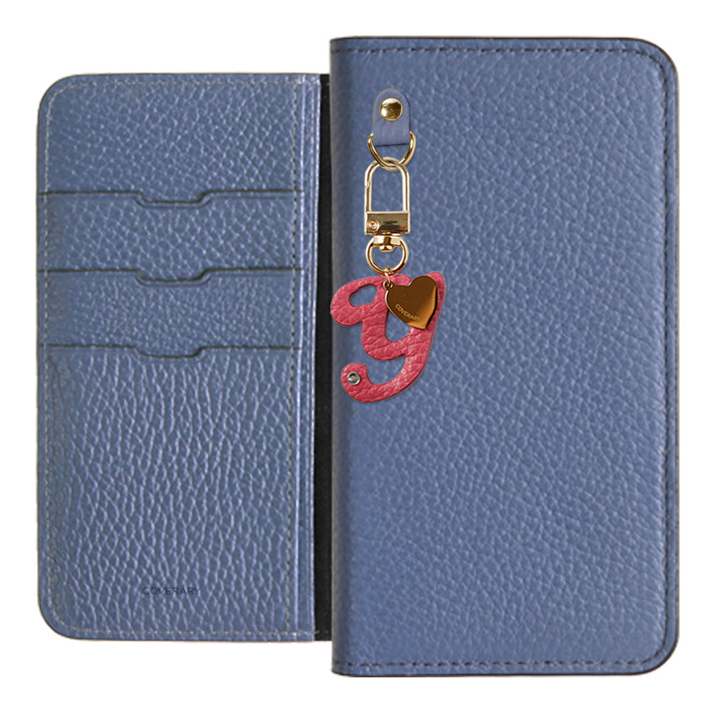 Genuine leather 32 colors Italian shrink leather mini initial charm notebook-style case Google Pixel series