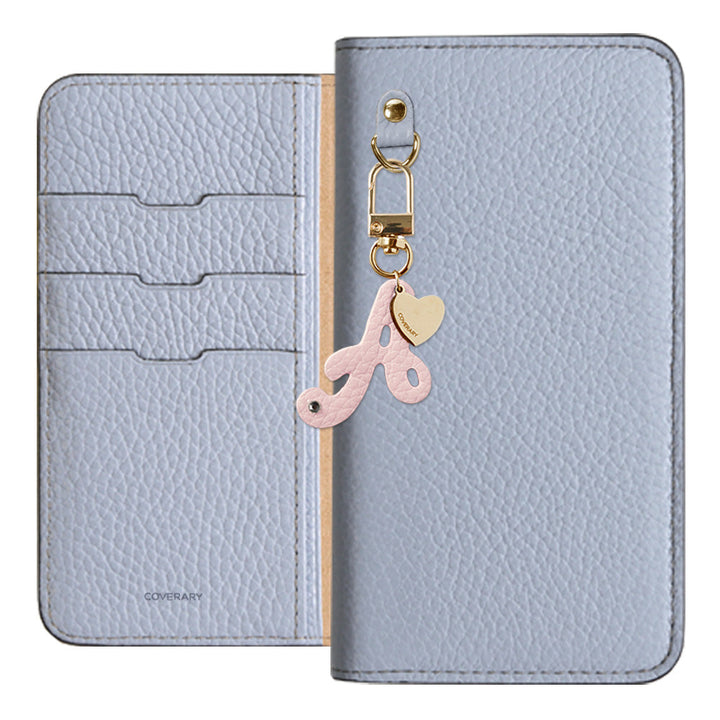 Genuine leather 32 colors Italian shrink leather mini initial charm notebook-style case Xperia series