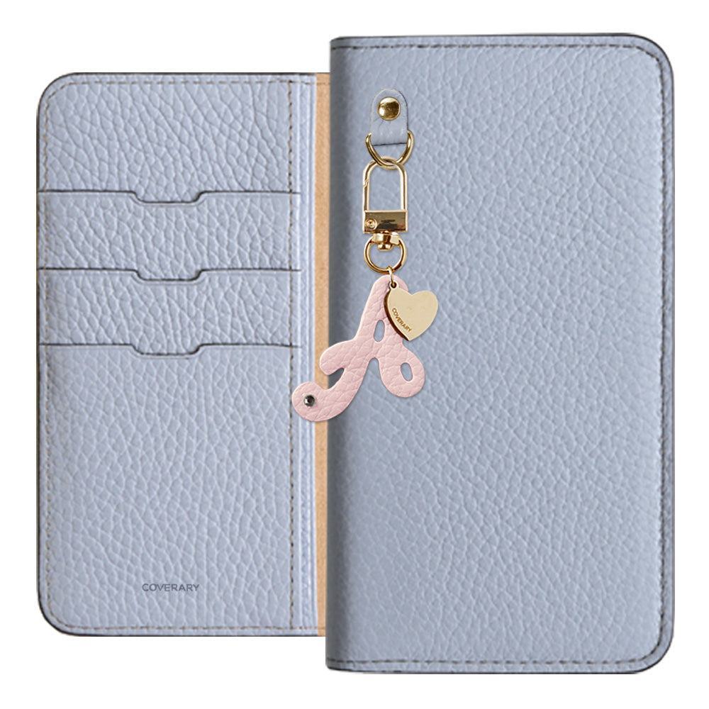 Genuine leather 32 colors Italian shrink leather mini initial charm notebook-style case Google Pixel series