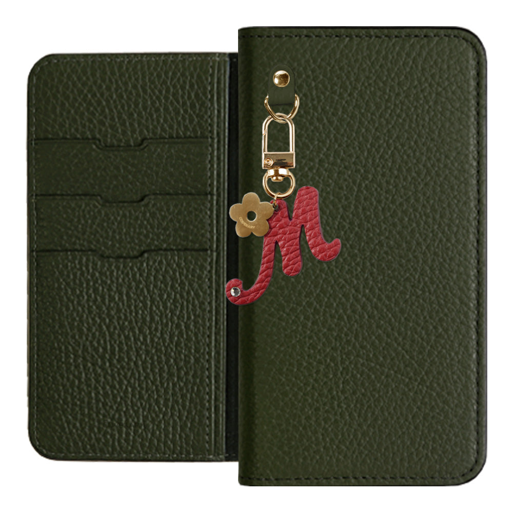 Genuine leather 32 colors Italian shrink leather mini initial charm notebook-style case Google Pixel series