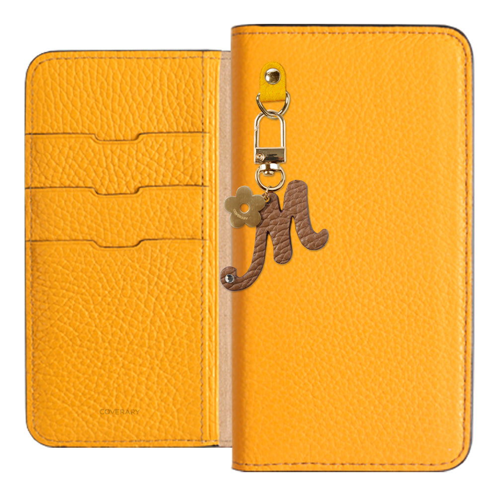 Genuine leather 32 colors Italian shrink leather mini initial charm notebook-style case Google Pixel series