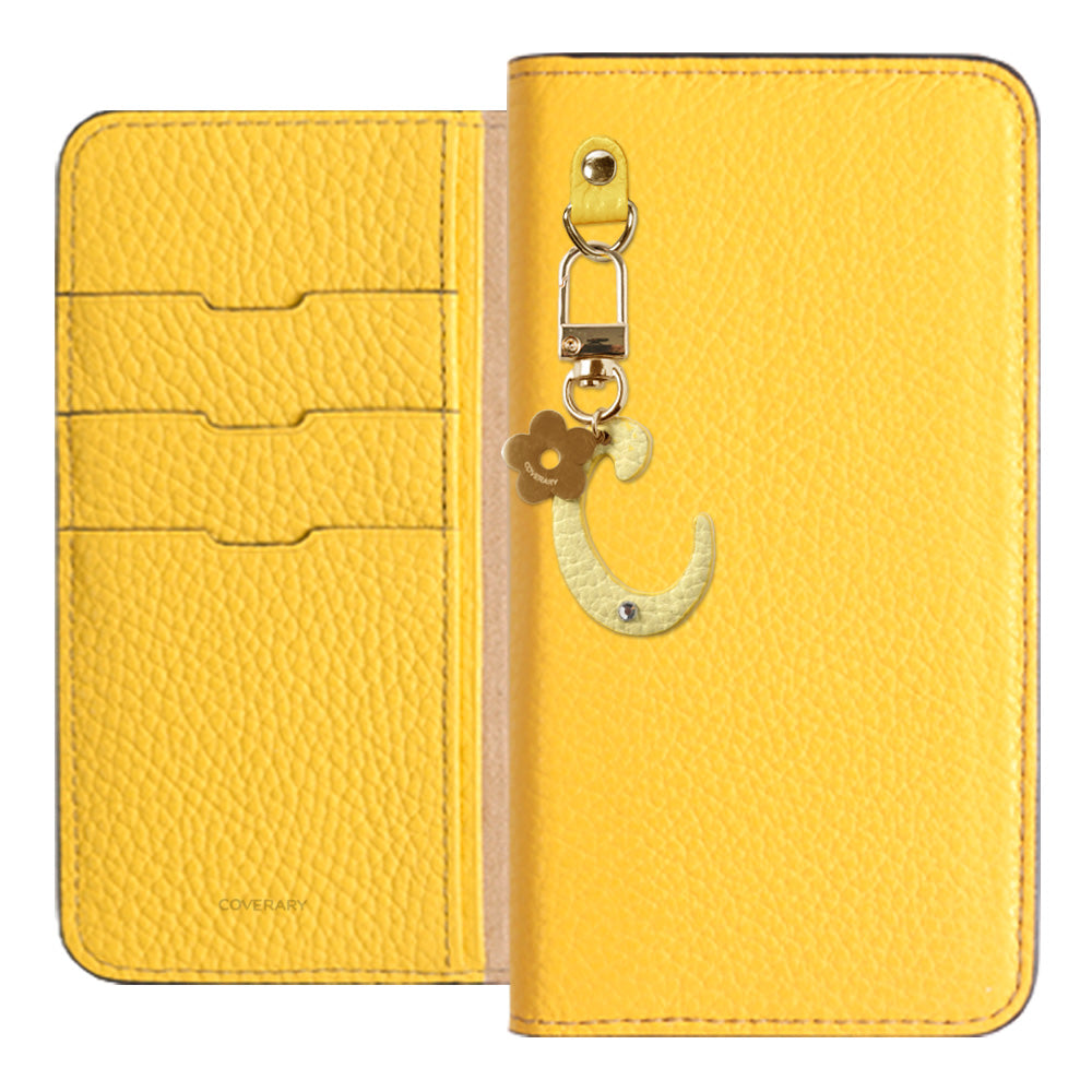 Genuine leather 32 colors Italian shrink leather mini initial charm notebook-style case Google Pixel series