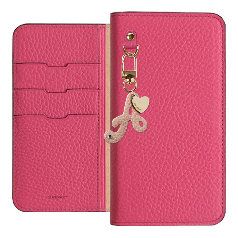 Genuine leather 32 colors Italian shrink leather mini initial charm notebook-style case Google Pixel series