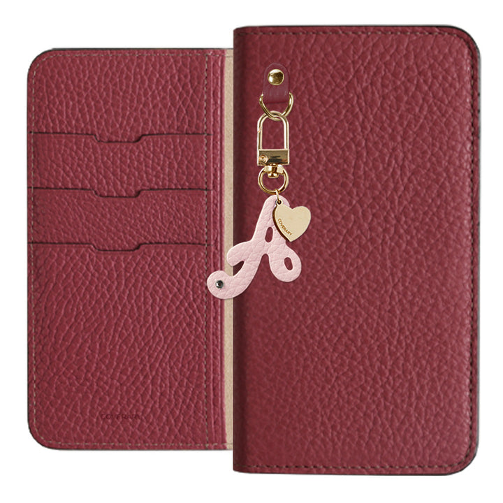 Genuine leather 32 colors Italian shrink leather mini initial charm notebook-style case Google Pixel series