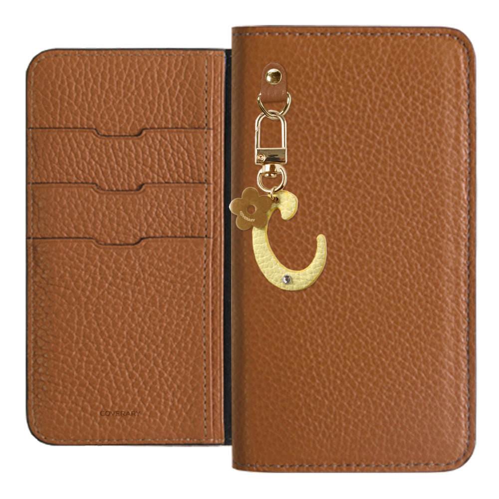 Genuine leather 32 colors Italian shrink leather mini initial charm notebook-style case Google Pixel series