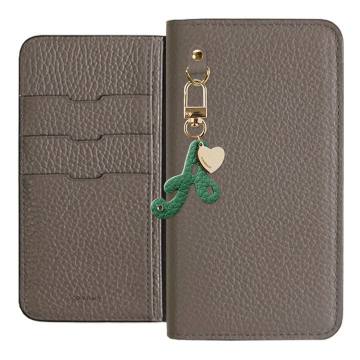 Genuine leather 32 colors Italian shrink leather mini initial charm notebook-style case Xperia series