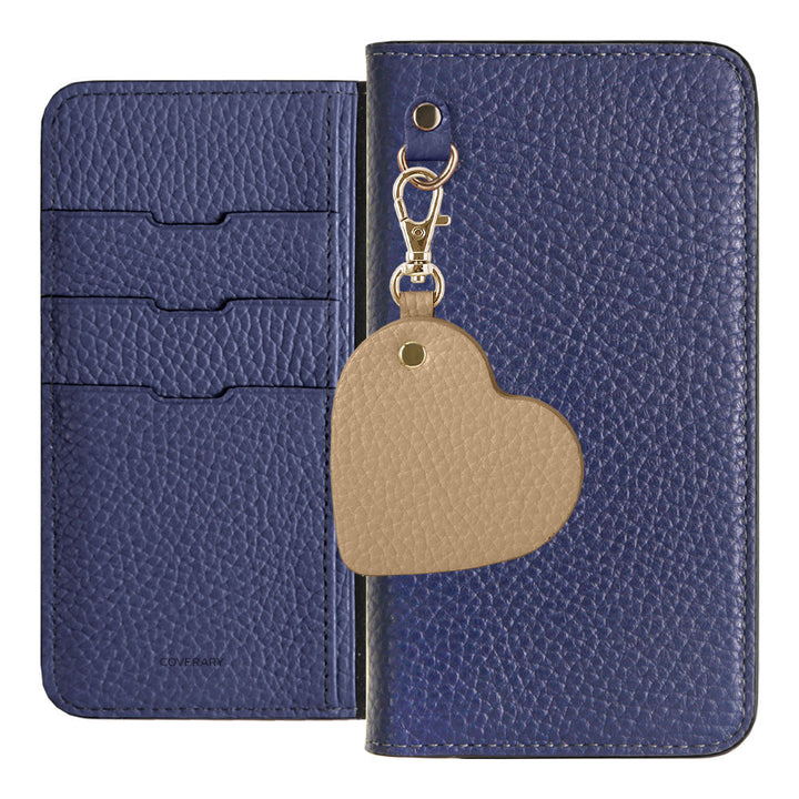Cuir véritable 32 couleurs Cuir italien grainé Charm miroir motif Étui portefeuille Série AQUOS