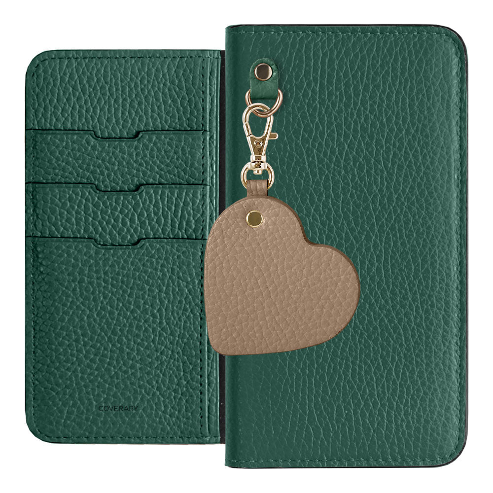 Cuir véritable 32 couleurs Cuir italien grainé Charm miroir motif Étui portefeuille Série AQUOS
