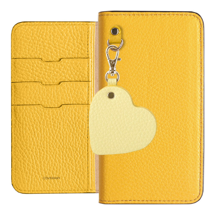 Cuir véritable 32 couleurs Cuir italien grainé Charm miroir motif Étui portefeuille Série AQUOS