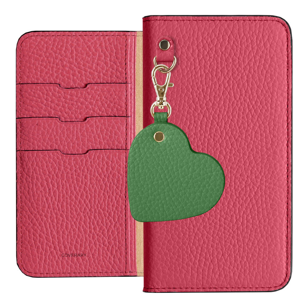 Genuine Leather 32 Colors Italian Shrink Leather Motif Mirror Charm Notebook Case