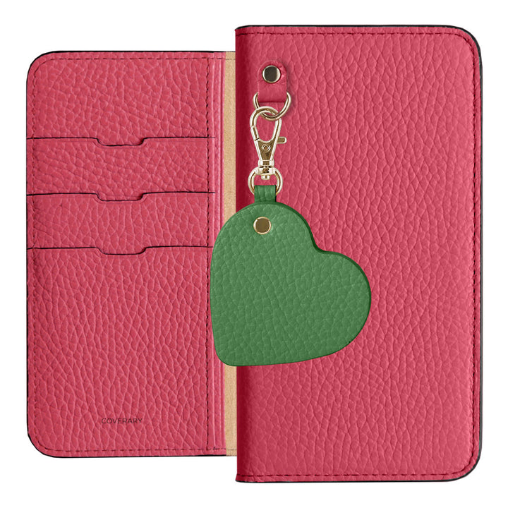 Genuine Leather 32 Colors Italian Shrink Leather Motif Mirror Charm Notebook Case