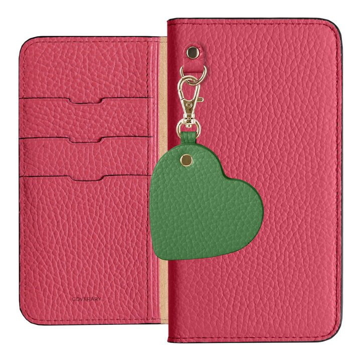 Cuir véritable 32 couleurs Cuir italien grainé Charm miroir motif Étui portefeuille Série AQUOS