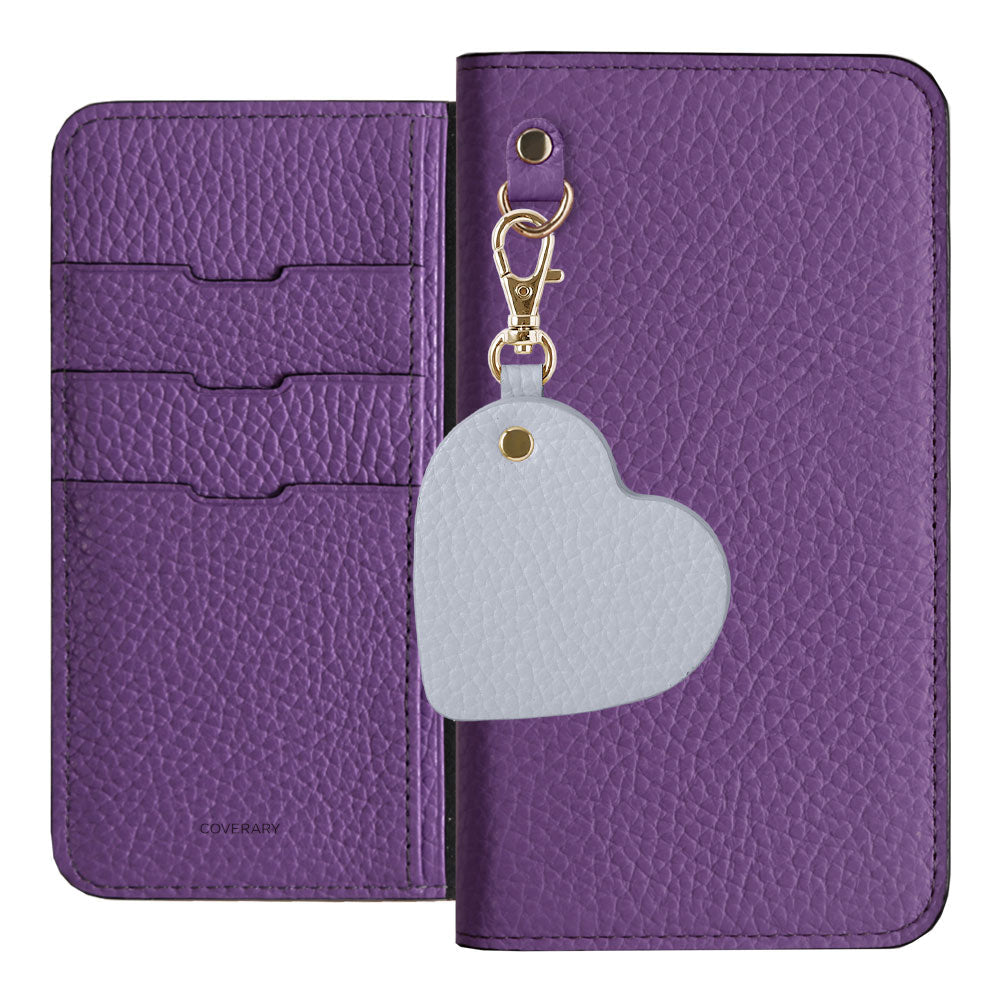 Cuir véritable 32 couleurs Cuir italien grainé Charm miroir motif Étui portefeuille Série AQUOS