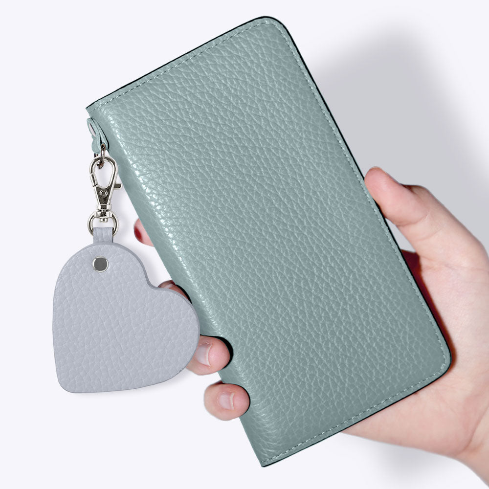 Genuine Leather 32 Colors Italian Shrink Leather Motif Mirror Charm Wallet Case Galaxy Series