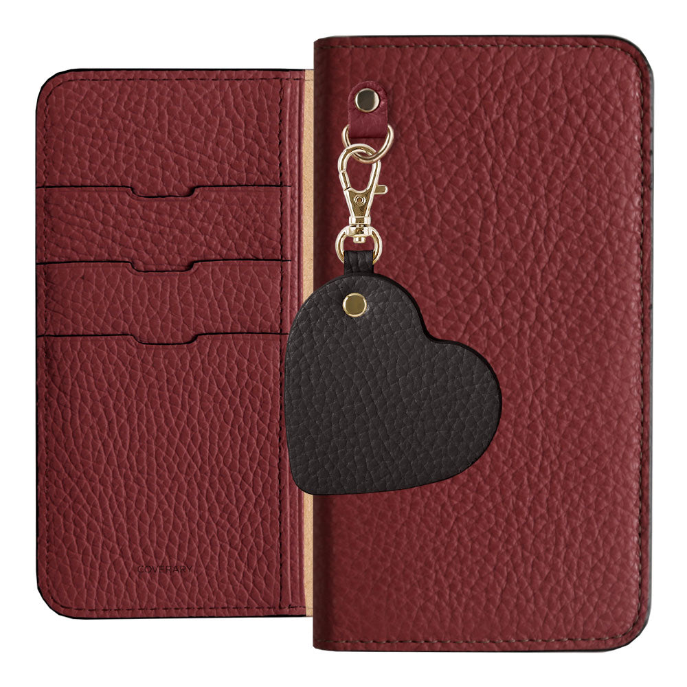 Cuir véritable 32 couleurs Cuir italien grainé Charm miroir motif Étui portefeuille Série AQUOS