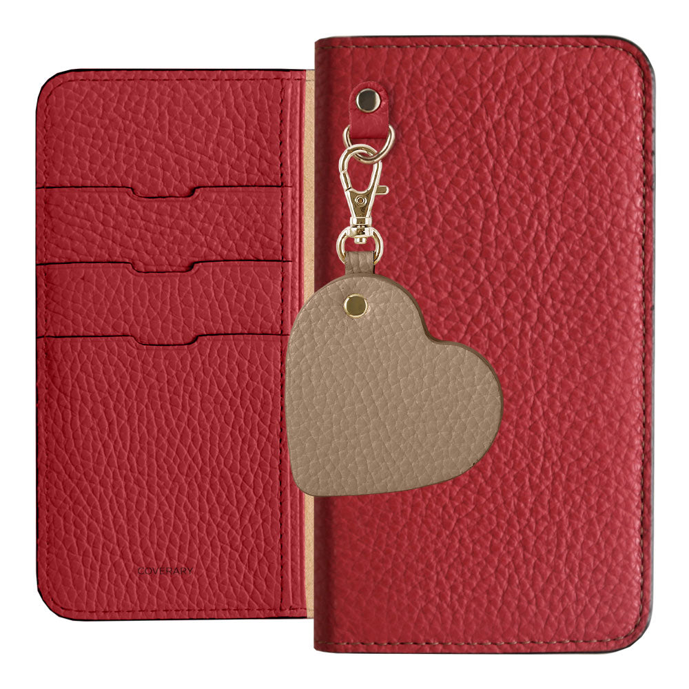 Cuir véritable 32 couleurs Cuir italien grainé Charm miroir motif Étui portefeuille Série AQUOS