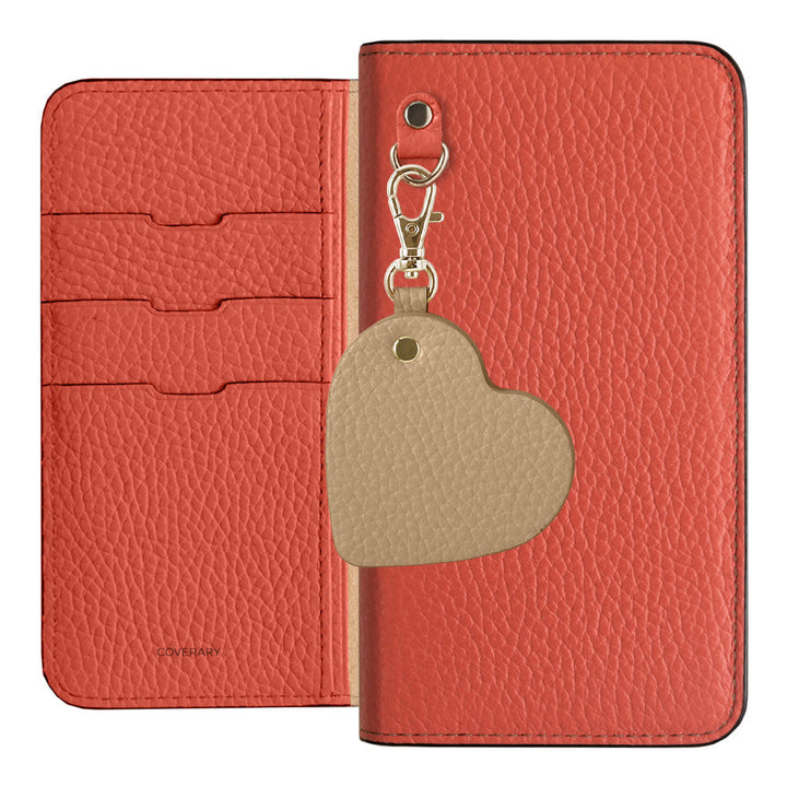 Cuir véritable 32 couleurs Cuir italien grainé Charm miroir motif Étui portefeuille Série AQUOS