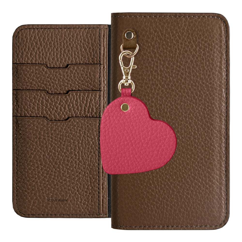 Cuir véritable 32 couleurs Cuir italien grainé Charm miroir motif Étui portefeuille Série AQUOS