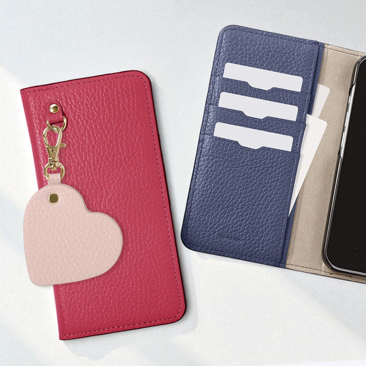 Genuine Leather 32 Colors Italian Shrink Leather Motif Mirror Charm Wallet Case Galaxy Series