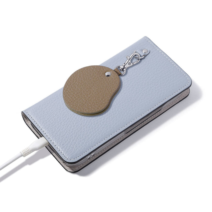 Cuir véritable 32 couleurs Cuir italien grainé Charm miroir motif Étui portefeuille Série AQUOS