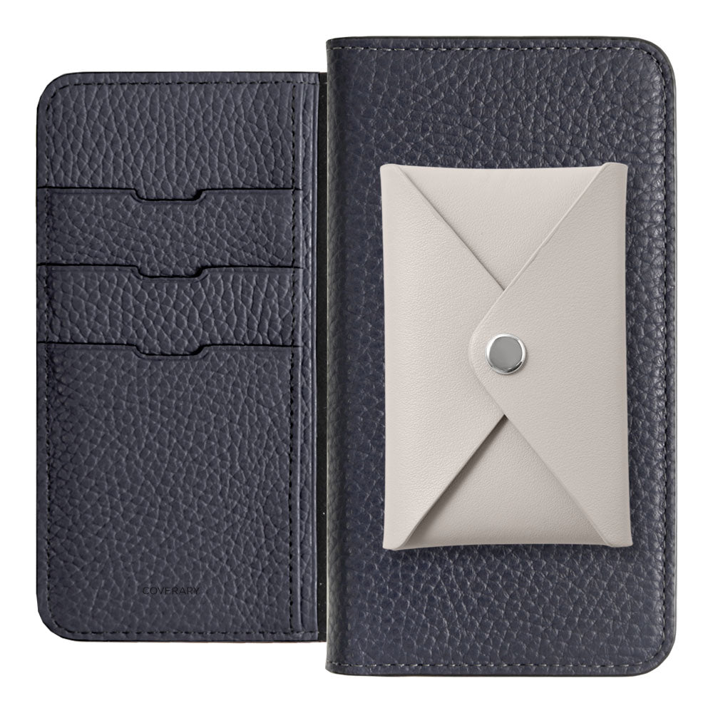 Cuir véritable 32 couleurs Cuir italien grainé Cuir lisse avec poche à rabat Étui portefeuille