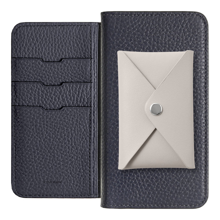 Cuir véritable 32 couleurs Cuir italien grainé Cuir lisse avec poche à rabat Étui portefeuille