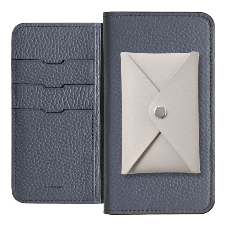 Cuir véritable 32 couleurs Cuir italien grainé Cuir lisse avec poche à rabat Étui portefeuille