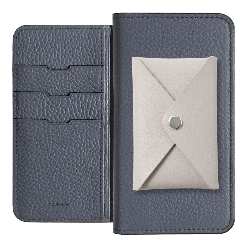 Genuine Leather 32 Colors Italian Shrink Leather Smooth Leather Pocket with Lid Notebook-style Case AQUOS Series