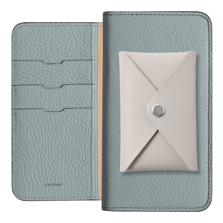 Cuir véritable 32 couleurs Cuir italien grainé Cuir lisse avec poche à rabat Étui portefeuille