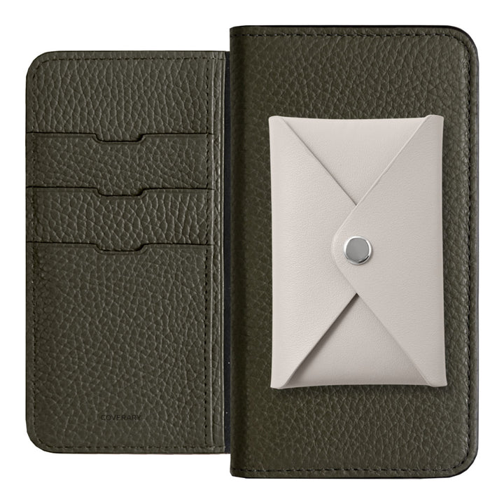 Genuine Leather 32 Colors Italian Shrink Leather Smooth Leather Pocket with Lid Notebook-style Case AQUOS Series