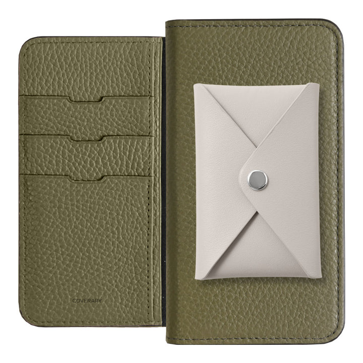 Cuir véritable 32 couleurs Cuir italien grainé Cuir lisse avec poche à rabat Étui portefeuille