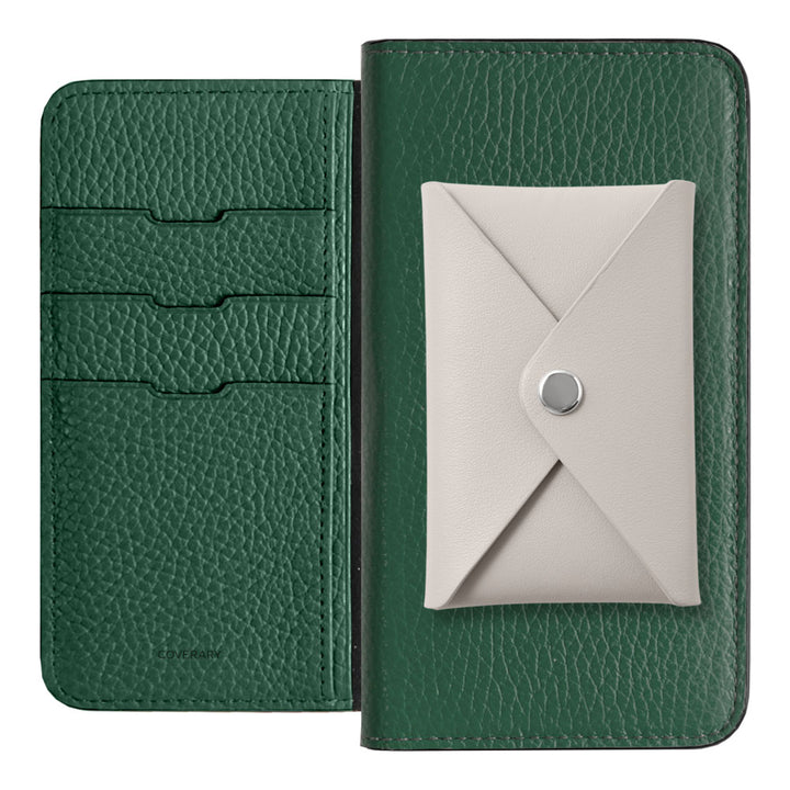 Cuir véritable 32 couleurs Cuir italien grainé Cuir lisse avec poche à rabat Étui portefeuille