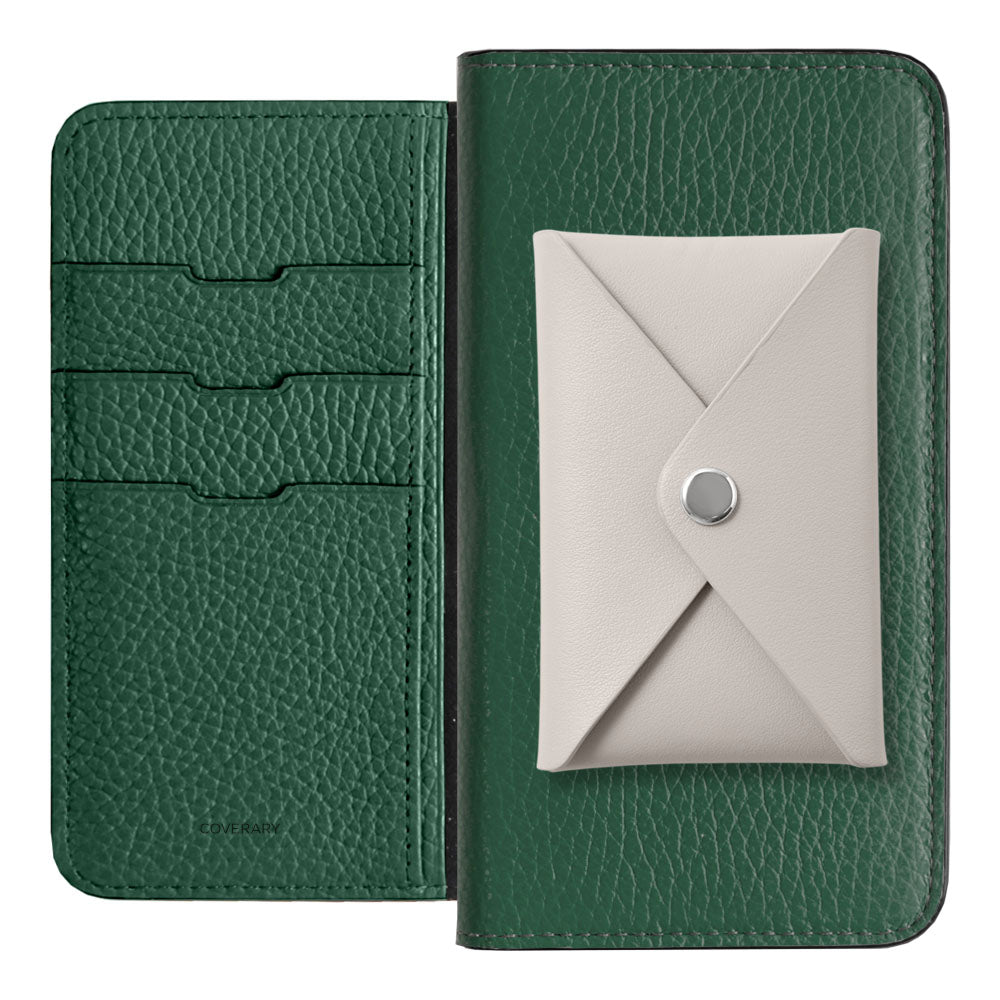 Genuine Leather 32 Colors Italian Shrink Leather Smooth Leather Pocket with Lid Notebook-style Case AQUOS Series