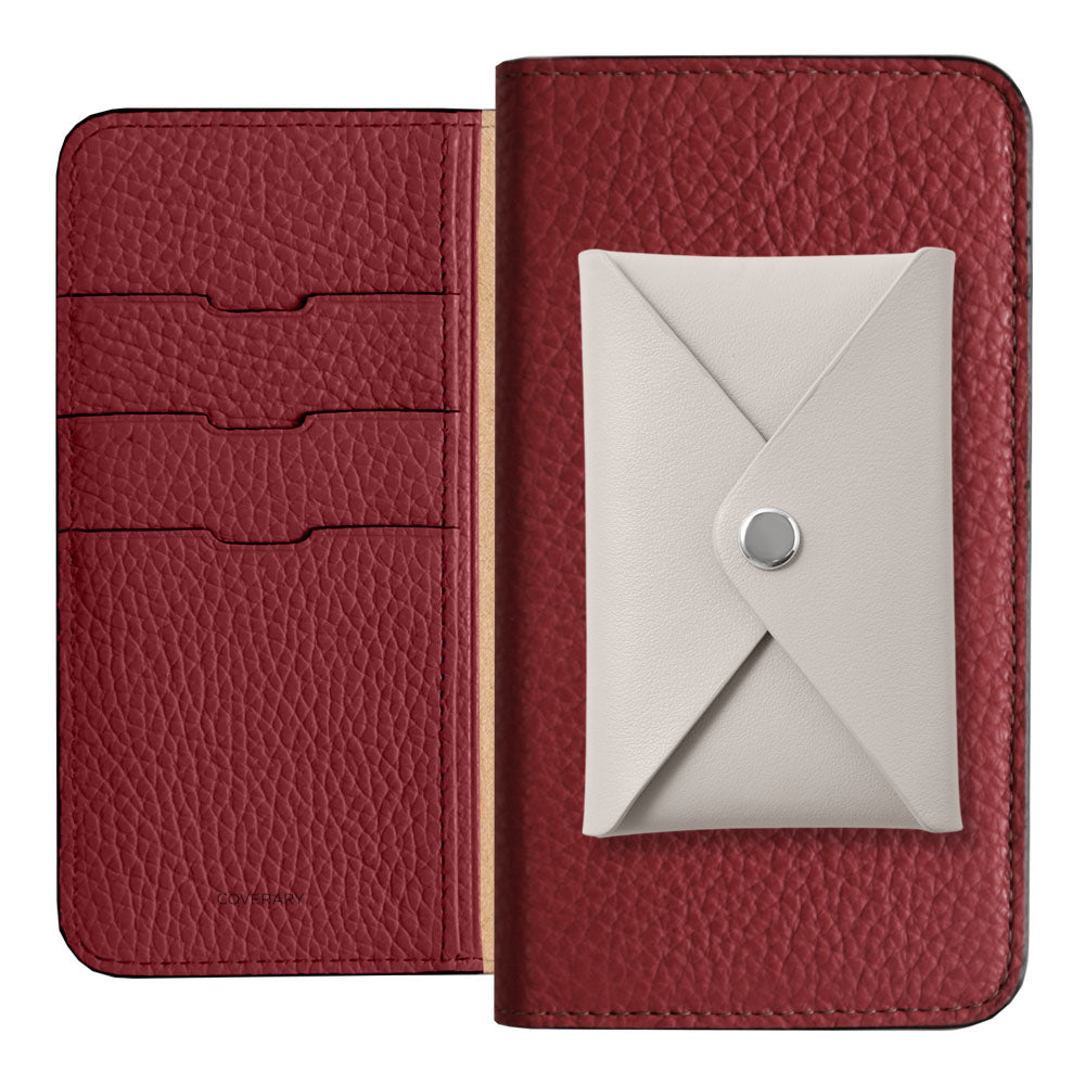 Genuine Leather 32 Colors Italian Shrink Leather Smooth Leather Pocket with Lid Notebook-style Case AQUOS Series