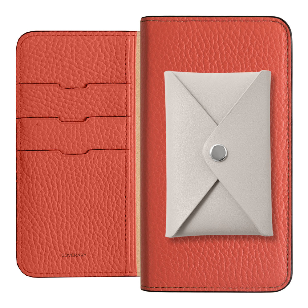 Genuine Leather 32 Colors Italian Shrink Leather Smooth Leather Pocket with Lid Notebook-style Case AQUOS Series