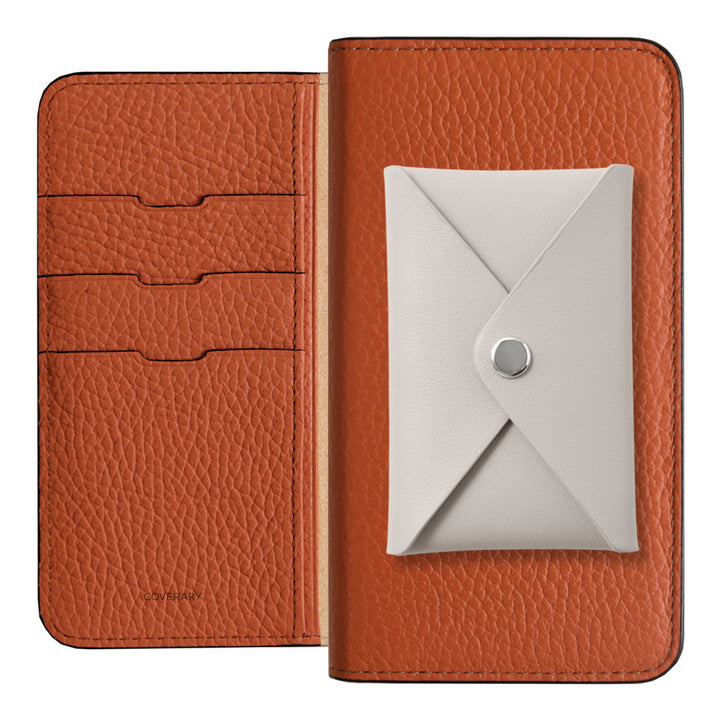 Genuine Leather 32 Colors Italian Shrink Leather Smooth Leather Pocket with Lid Notebook-style Case AQUOS Series