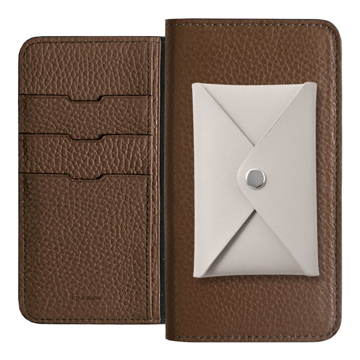 Genuine Leather 32 Colors Italian Shrink Leather Smooth Leather Pocket with Lid Notebook-style Case AQUOS Series