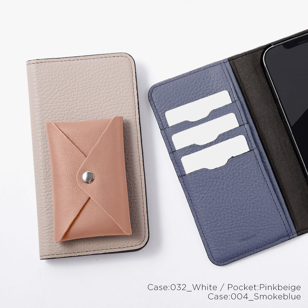 Genuine Leather 32 Colors Italian Shrink Leather Smooth Leather Pocket with Lid Notebook-style Case Google Pixel Series