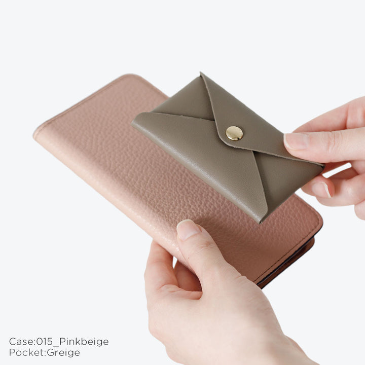 Genuine Leather 32 Colors Italian Shrink Leather Smooth Leather Pocket with Lid Notebook-style Case AQUOS Series