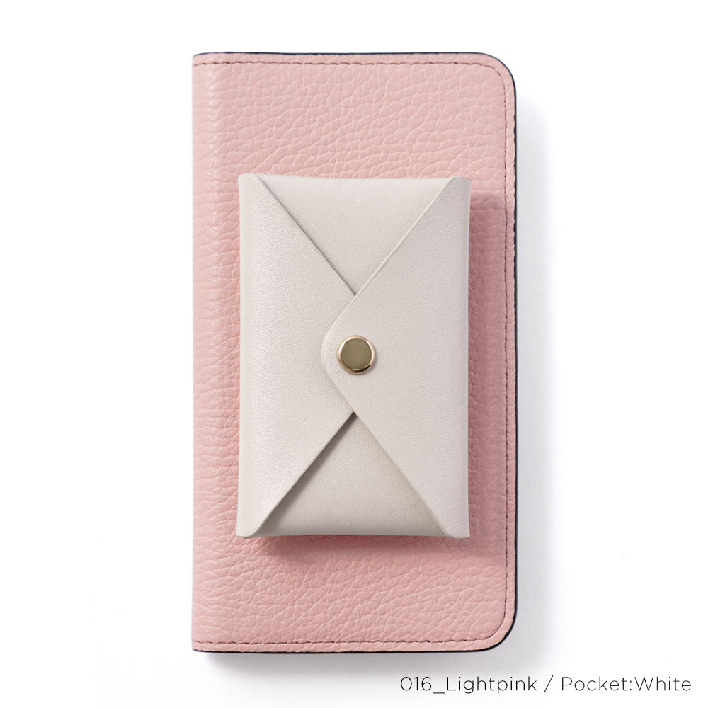 Genuine Leather 32 Colors Italian Shrink Leather Smooth Leather Pocket with Lid Notebook-style Case AQUOS Series