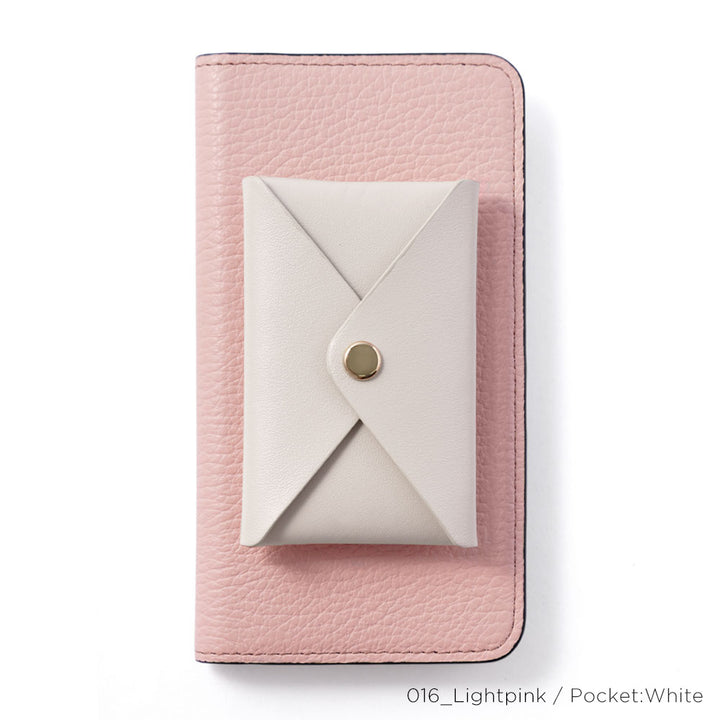 Genuine Leather 32 Colors Italian Shrink Leather Smooth Leather Pocket with Lid Notebook-style Case AQUOS Series