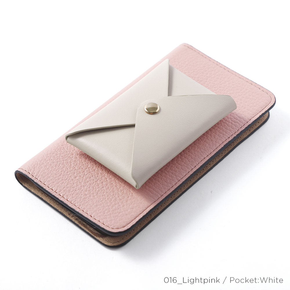 Genuine Leather 32 Colors Italian Shrink Leather Smooth Leather Pocket with Lid Notebook-style Case AQUOS Series