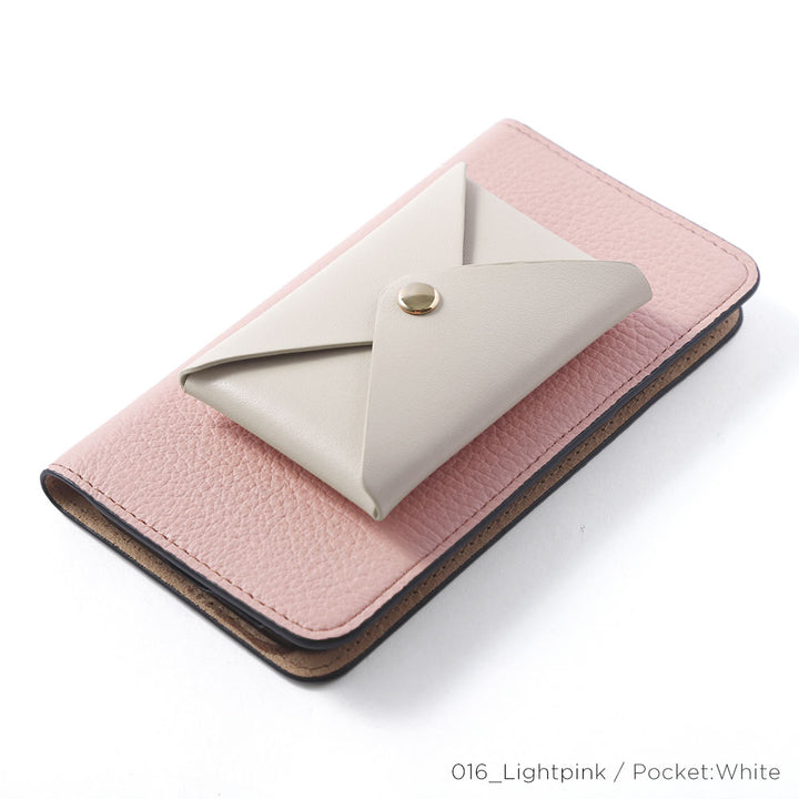 Genuine Leather 32 Colors Italian Shrink Leather Smooth Leather Pocket with Lid Notebook-style Case AQUOS Series