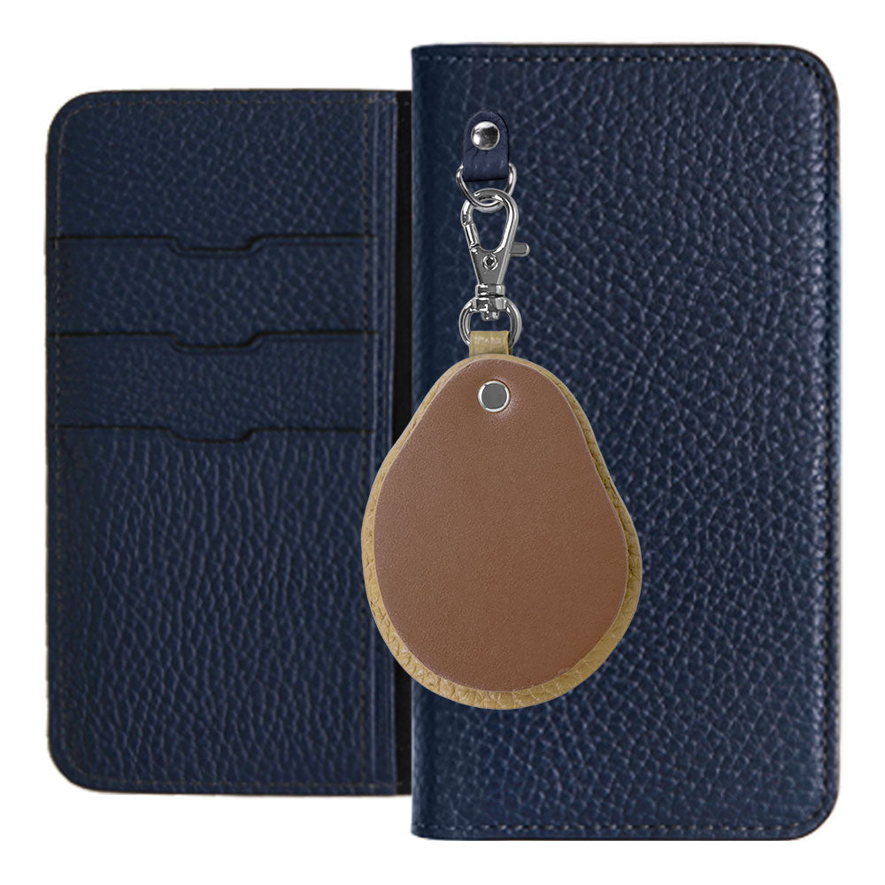 Genuine leather 32 colors Italian shrink leather Different material nuance Mirror charm Notebook type case